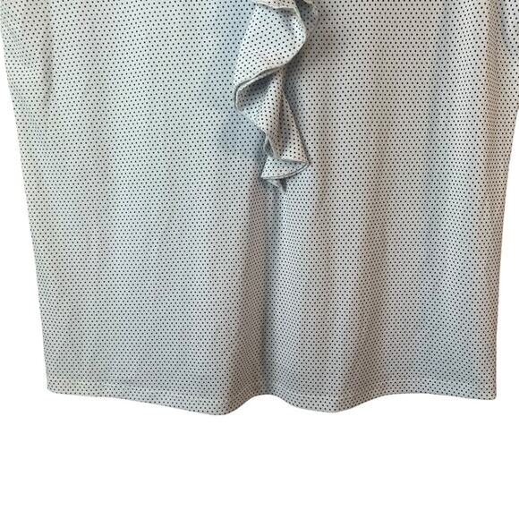 ADRIANNA PAPELL SLEEVELESS V-NECK RUFFLE WOMENS BUSINESS DRESS BLOUSE - Picture 4 of 8